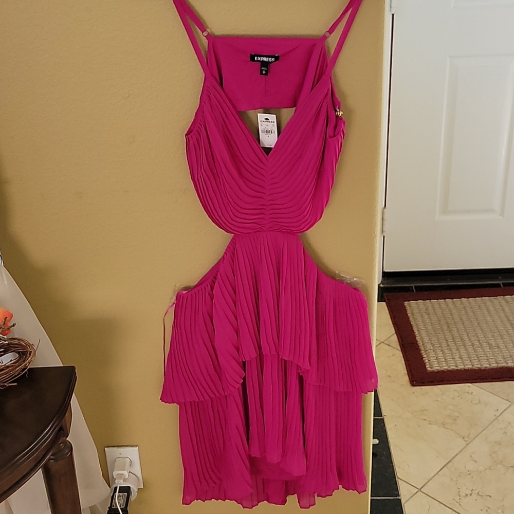 Express Side Cut Pleated Dress